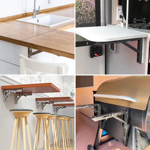 Built To Survive Anything These Hella Tough 8 Inch Folding Shelf Brackets give your walls serious utility for garages kitchens and motorhomes.