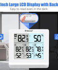 Indoor Outdoor Wireless Thermometer With 3 Remote Sensors Digital Hygrometer Temperature And Humidity Monitor With Backlit Display