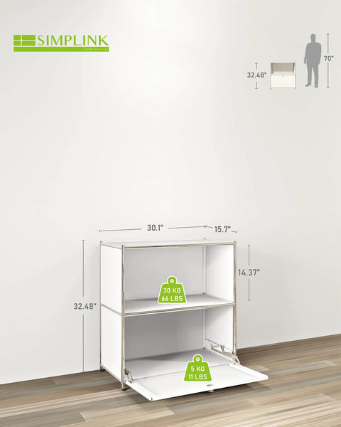 Diagram of 32.5 Inch Flip Top Side Table With Wheels Versatile Storage Buffet Cabinet DIY Corner Bookshelf Wall Shelf Cube Organizer Bedside Table Modern White Home Decor For Living Room Or Bedroom