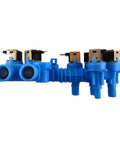 Blue Washing Machine Water Inlet Valve Assembly Fits Whirlpool Kenmore Maytag Models W10853723 W10342320 side view