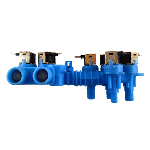 Blue Washing Machine Water Inlet Valve Assembly Fits Whirlpool Kenmore Maytag Models W10853723 W10342320 side view