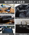 Image showing the versatile use of Ultra Large Self Adhesive Leather Repair Patch 17X79 Inch for furniture, car seats, and bags.