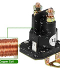 12V Starter Solenoid Relay Switch Replacement With 3 Terminals For 435-700 Husqvarna 539101714 Trom-Betta 812-1221-211 854-1221-210 93265-9 93265WR 93265-WR Durable Plastic Case With Copper Cadmium Contacts, copper coil close-up