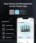 Smartphone displaying app interface for WiFi 7 Router With Beefy Dual 2.5Gbps Ports And USB 3.0 For Big Homes Up To 2400 Sq Ft Supports 90 Devices
