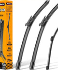Straight Up Premium Windshield And Rear Wiper Blades For Ford Explorer 2011 To 2026, Built Tough All Season, Zero Streaks, Smooth Highway Glide, Heavy Duty 26 22 11 Complete Set with packaging and different sizes