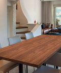 17.7 Inch Wide 394 Inch Long Walnut Wood Grain Contact Paper Peel And Stick Self Adhesive Wallpaper on dining table
