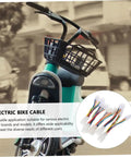 Five Piece Electric Bike Motor Cable Extension Harness Set For Quick Easy Install With Durable Connectors shown with bike