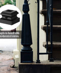 Iron Baluster Shoes Set 24 Pcs For 1/2 Inch Square Balusters Staircase Railing Satin Black Finish Easy Install With Screws