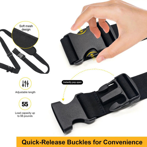 Heavy Duty Scooter Carry Strap With Quick Release Buckles And Anti Slip Pad For Electric Scooters Folding Bikes And Yoga Mats 55 Lb Capacity Lightweight Portable Easy On The Shoulders, black adjustable strap with quick-release buckle and soft mesh pad
