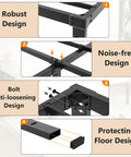 Detailed view of VINGLI 12 Inch Full Size Bed Frame Heavy Duty Metal Platform showcasing robust, noise-free, and floor protection designs.