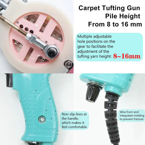 Rug Tufting Gun Starter Kit With 360 Degree Adjustable Handle For Easy Carpet Making Includes Essential Rug Punch Tools