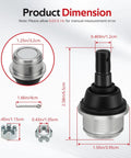 Upper And Lower Ball Joint Kit For Foreman 400 And TRX300 FourTrax ATV, Fits TRX400 1995 2003 And TRX300 1993 2000 4X4, Heavy Duty Rubber And Iron Build, 4 Pcs OEM 51355-HP5-601 51355-HC5-004 51355-HM5-931, 66x32mm dimension
