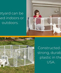 Six Panel Petyard Passage Dog Playpen Fence With Wall Mount Kit Easy Setup Freestanding Or Wall Mounted Lockable Door
