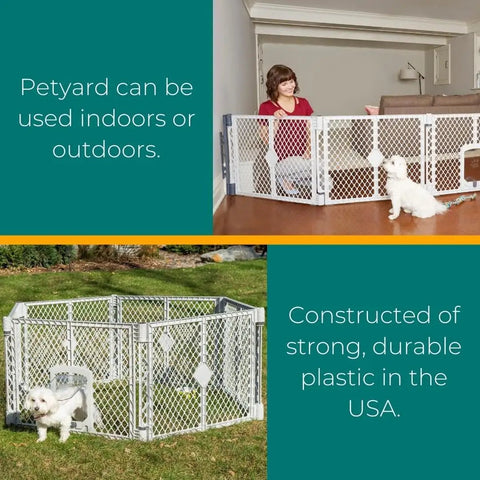 Six Panel Petyard Passage Dog Playpen Fence With Wall Mount Kit Easy Setup Freestanding Or Wall Mounted Lockable Door