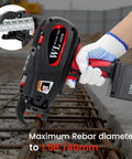 Person using Automatic Rebar Tying Tool With 21 Gauge Tie Wire Two 14.4V 4400mAh Batteries Cordless Rebar Tie Gun For 0.3 To 1.58 Inch Rebars