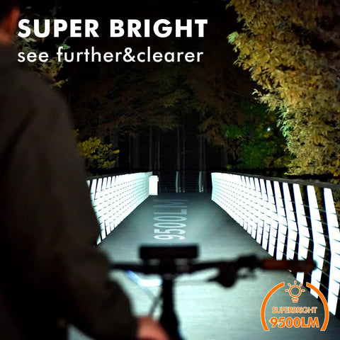 Ridiculously Bright 8000 Lumen Bike Light Set With Front And Rear Lights Rechargeable Five Adjustable Modes Three Light Holder Design For Maximum Visibility And Safer Night Rides