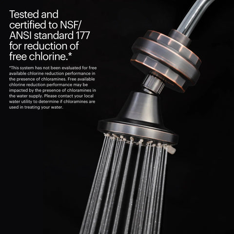 Universal Compact Shower Filter Replacement Cartridge For Cleaner Water NSF Certified 177 installed on showerhead