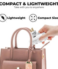 Person placing 3 Outlet Wall Tap With 180 Degree Swivel Grounded UL Listed Swivel Outlet Extender And Plug Adapter into a handbag