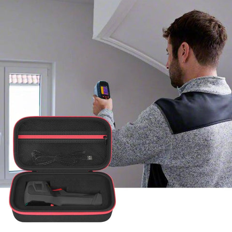 Tough Thermal Camera Case With Adjustable Inner Sponge For TOPDON TC004 HSFTOOLS HF96 H128 Thermal Imager Protective Storage Box For Sensitive Infrared Camera Gear And Accessories, black zip case