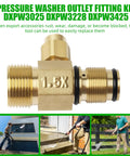 Plug And Play Outlet Fitting Kit For Pressure Washer 22 Mm With Boost Valve And Soap Injector Body Replacement Fits DXPW Series