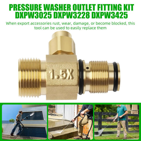 Plug And Play Outlet Fitting Kit For Pressure Washer 22 Mm With Boost Valve And Soap Injector Body Replacement Fits DXPW Series