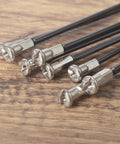 Heavy Duty Bicycle Spokes Set For Electric Bikes And Tricycles, Black Carbon Steel Spokes, 76mm To 280mm Length, Nipples Included