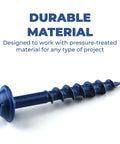 Blue-Kote Pocket-Hole Screws For Outdoor DIY Projects 1-1/4 Inch Coarse Thread Maxi-Loc Flat Bottom Head Weather Resistant 100 Count