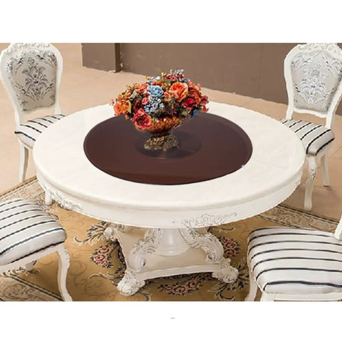 Round Lazy Susan Turntable For Kitchen And Dining Table, Heavy-Duty 9mm Tempered Glass Swivel Serving Tray, Large 35 Inch Tabletop