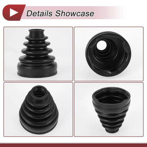 CV Joint Boot Kit Fits Toyota Camry 2007 To 2011 And Highlander 2001 To 2009 Inner Constant Velocity Boot With Clamps Black Rubber Replacement Auto Part Includes 1 Boot 2 Clamps 2 C Type Buckles DIY Friendly Easy Install.