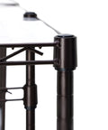 Close-up of bronze Expandable Metal Hanging Closet Organizer And Storage Rack Wardrobe With Adjustable Height Shelves