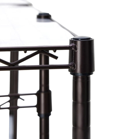 Close-up of bronze Expandable Metal Hanging Closet Organizer And Storage Rack Wardrobe With Adjustable Height Shelves