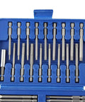 Top Tier 50 Pc Screwdriver Bits Set Made Of High Carbon Steel For Power Tools And Home DIY Projects. Durable Hex Phillips Flat Head Drill Bit Kit With Heat Treated Surface To Prevent Stripping And Last Forever. Blue case with 50 high carbon steel screwdriver bits