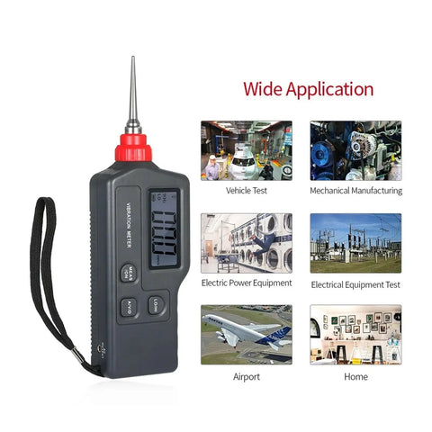 Portable Digital Vibration Meter With LCD Screen Pro Grade Vibration Analyzer And Tester For Acceleration Velocity And Displacement handheld