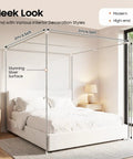 Hella Sturdy Queen Size Canopy Bed Frame Posts With Four Corner Stainless Steel Brackets For Universal Metal Wood Bedroom Setup That Gonna Look Dang Amazing And Built To Last Way Longer in sleek modern bedroom.