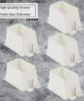 Five Pack 1 Gang Electrical Outlet Box Extenders With Ten Screws White High Temperature PA Material For Fire Resistant Easy Install Converts Standard Boxes To Add Extra Outlet Space Power Outlet Accessories, displayed