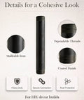 Details of 10 Pack 1 Inch By 8 Inch Black Malleable Iron Pipe Nipples Fittings For DIY Steampunk Industrial Vintage Decor, focus on materials and finish.
