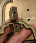 Solid Copper Cabinet Handle Square Pull For Wardrobe And Doors, Heavyweight Antique Bronze Hardware, hole spacing 22mm