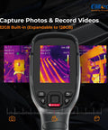 Pro Grade Thermal Imaging Camera With 256 By 192 IR Resolution Handheld Infrared Imager For Home Pros And HVAC Real Time Video 40mK Sensitivity 25 Hz Refresh Rate Thermal Leak Detector From Minus Four To 752 Degrees Fahrenheit displaying thermal images on screen