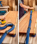 Woodworker using One And A Half Inch Sliding Dust Hose Cord Clips For Shop Vac Hoses And Cords, Durable Full Ring Vacuum Hose Holder