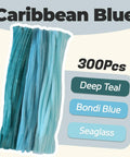 Caribbean Blue 300 Pack Fluffy Craft Pipe Cleaners Set In 3 Shades For Arts And Crafts Perfect For Flowers Animals And Decorations 12 X 0.24 Inches Awesome DIY Vibes For Creative Projects Party Decor And Gift Wrapping, 300 fluffy chenille pipe cleaners in teal shades