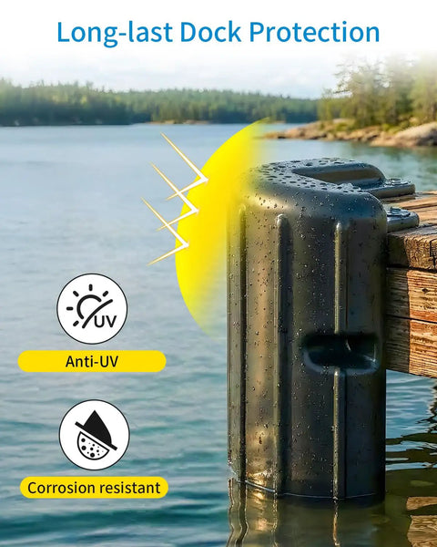 Two Pack Dock Corner Bumpers Heavy Duty Marine Guard For Edge And Hull Protection Black UV Resistant PVC vertical install
