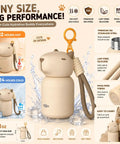 Snag This On The Fly Mini Insulated Water Bottle Featuring Double Wall Vacuum Seal Technology, Portable Coffee Cup And Travel Tumbler, Adorable Capybara Print Bag Friendly Hydration Gear For Gym Or Office in a cute capybara design with a bag clip.