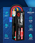 4S LiPo Battery Pack 6200MAh 120C With EC5 Plug Hard Case For RC Cars Trucks Buggies Drones Quadcopters Planes FPV UAVs High Power Runtime Durable Build For Peak RC Racing