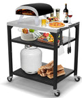 Movable Pizza Oven Table And Prep Cart For Outdoor Grills Fits Ooni Ninja Blackstone Bighorn Cuisinart And More Mobile Rolling Stand
