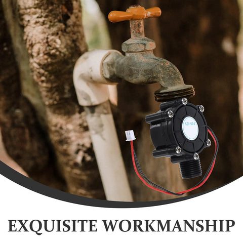 Close-up of a Two Pack Portable Mini Hydro Turbine Generator for water power DIY projects next to an outdoor faucet.