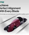 Precision Table Saw Arbor Shims For Slick Blade Alignment With Dead Nuts Accuracy And Hassle Free Calibration Using Heavy Duty Stainless Steel Fence Offset Spacer Tool To Keep Your Workshop Top Notch, showing saw blade and riving knife alignment.