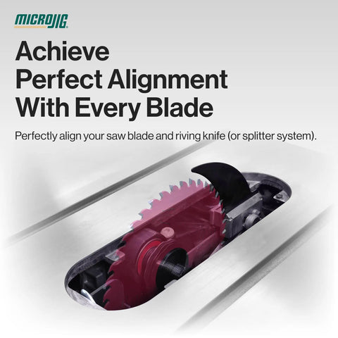 Precision Table Saw Arbor Shims For Slick Blade Alignment With Dead Nuts Accuracy And Hassle Free Calibration Using Heavy Duty Stainless Steel Fence Offset Spacer Tool To Keep Your Workshop Top Notch, showing saw blade and riving knife alignment.