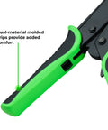 Close-up of Workhorse Heavy Duty Ratcheting Wire Crimper For Stranded Copper Cable showing ergonomic dual-material grips.