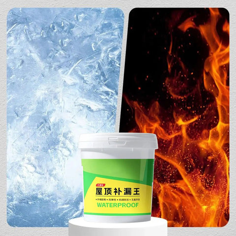 Heavy Hitter Polyurethane Waterproof Coating For Garage And Patio Surfaces displayed with ice and fire backgrounds showcasing its durability.