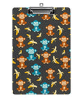 Thick Acrylic Clipboard for Office and Warehouse Durable Clipboard That Totally Holds US Letter or A4 Papers Hanging Hole Clear Desk Organizer for Notes, Sketches, and Everyday Work Banana Theme, monkey print